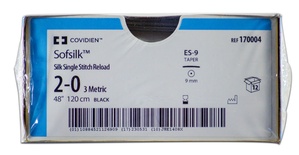 170004 Covidien SofSilk Single Stitch Reload, 2-0 48" Black
