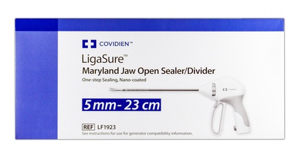 LF1923 Covidien Ligasure Maryland Jaw Open Sealer/Divider 5mm - 23cm w/ Nano Coating